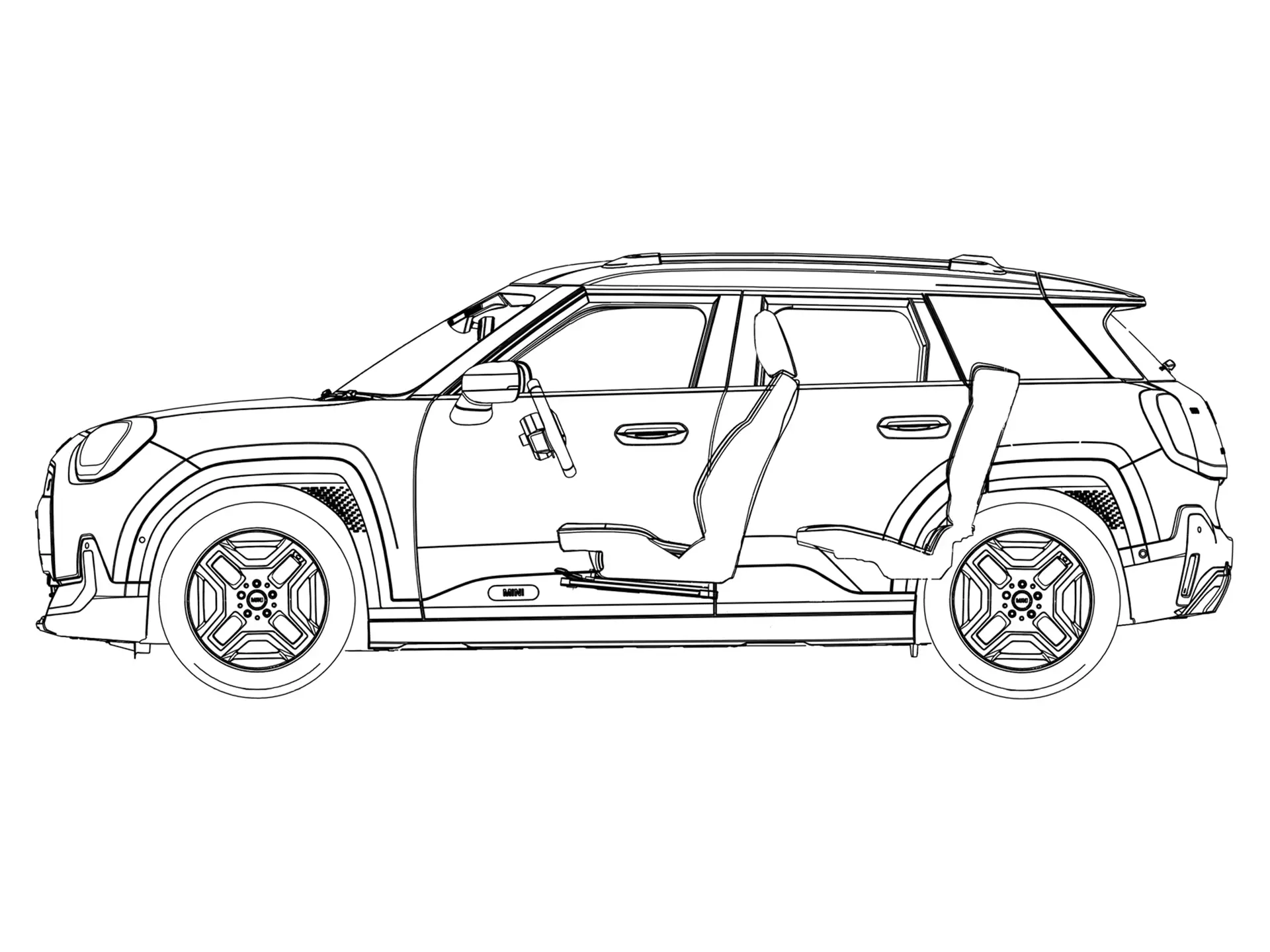 MINI Aceman Electric – Seitenansicht Zeichnung