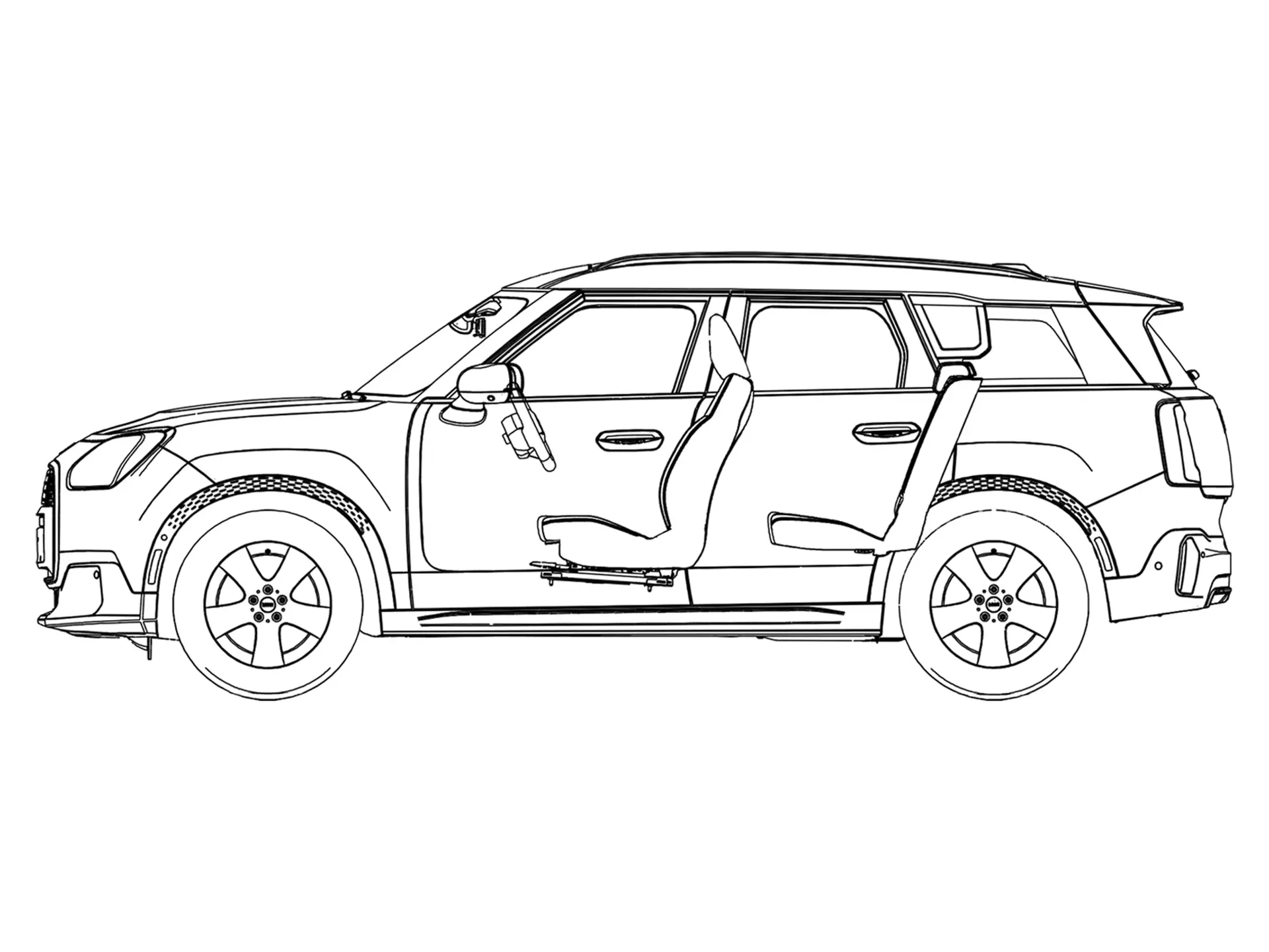 MINI Countryman Electric – Seitenansicht Zeichnung
