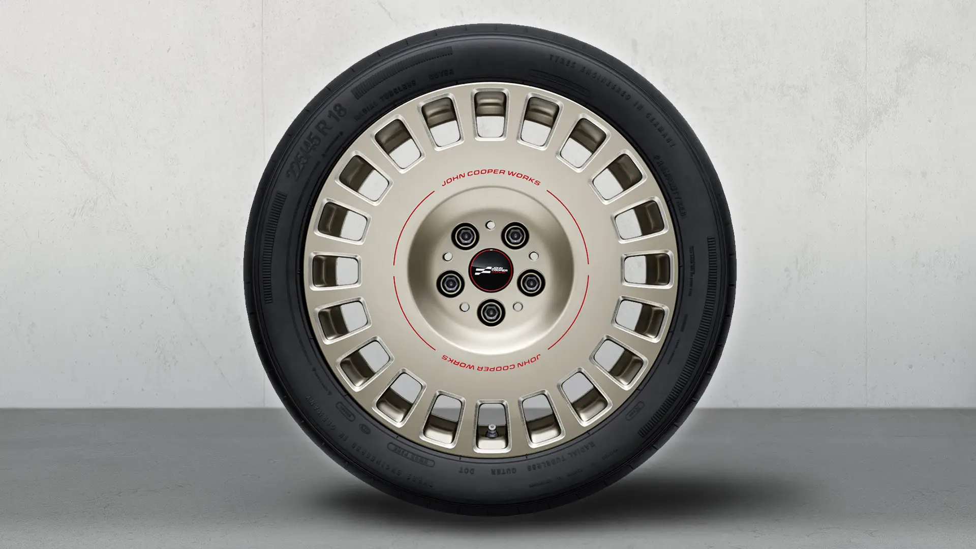 18" JCW Leichtmetallrad Rallye Speiche 992 Bicolor (vibrant silver, polished), Sommerkomplettradsatz 