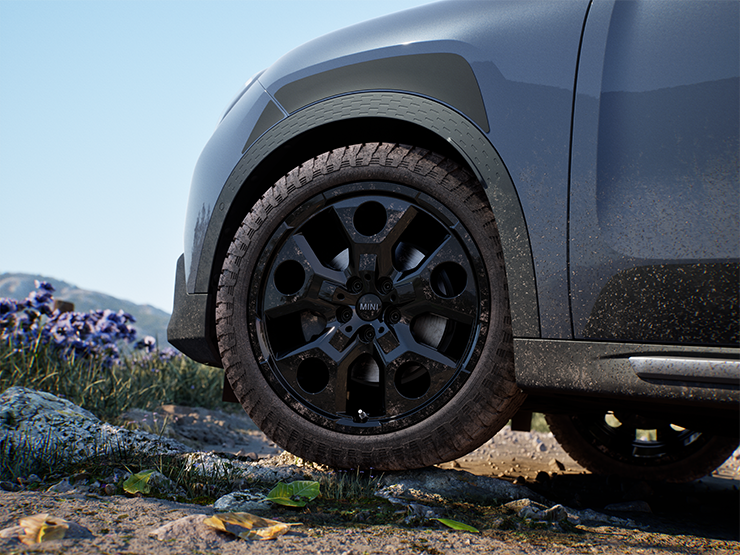 Bild der Räder des MINI Countryman Untamed Edition.