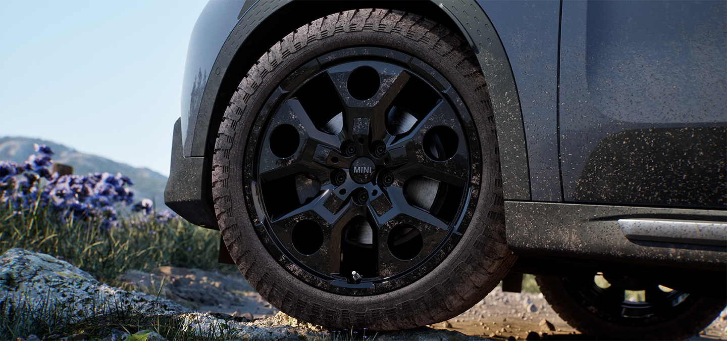 Bild der Räder des MINI Countryman Untamed Edition.