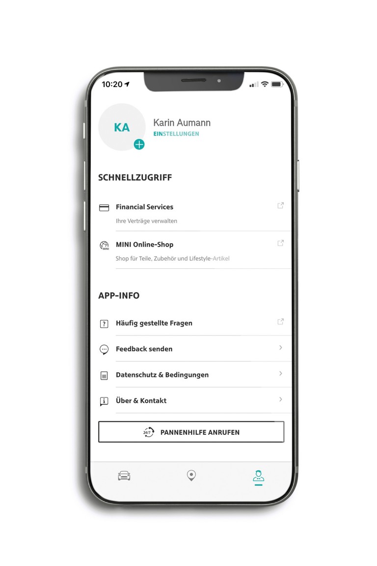 mini connected – mini app – profile tab